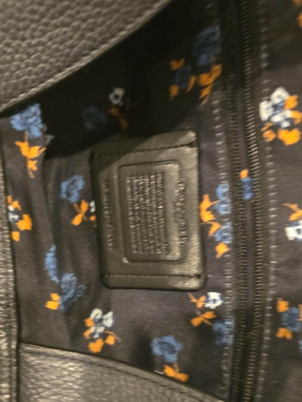 Coach Denim & Black Leather Shoulder Tote with Gold Chain Straps - Picture 4 of 6